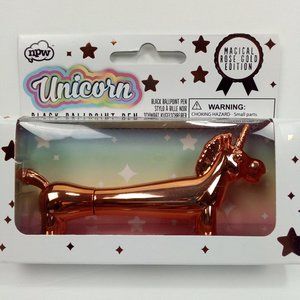 Unicorn Black Ballpoint Pen, Magical Gold Rose